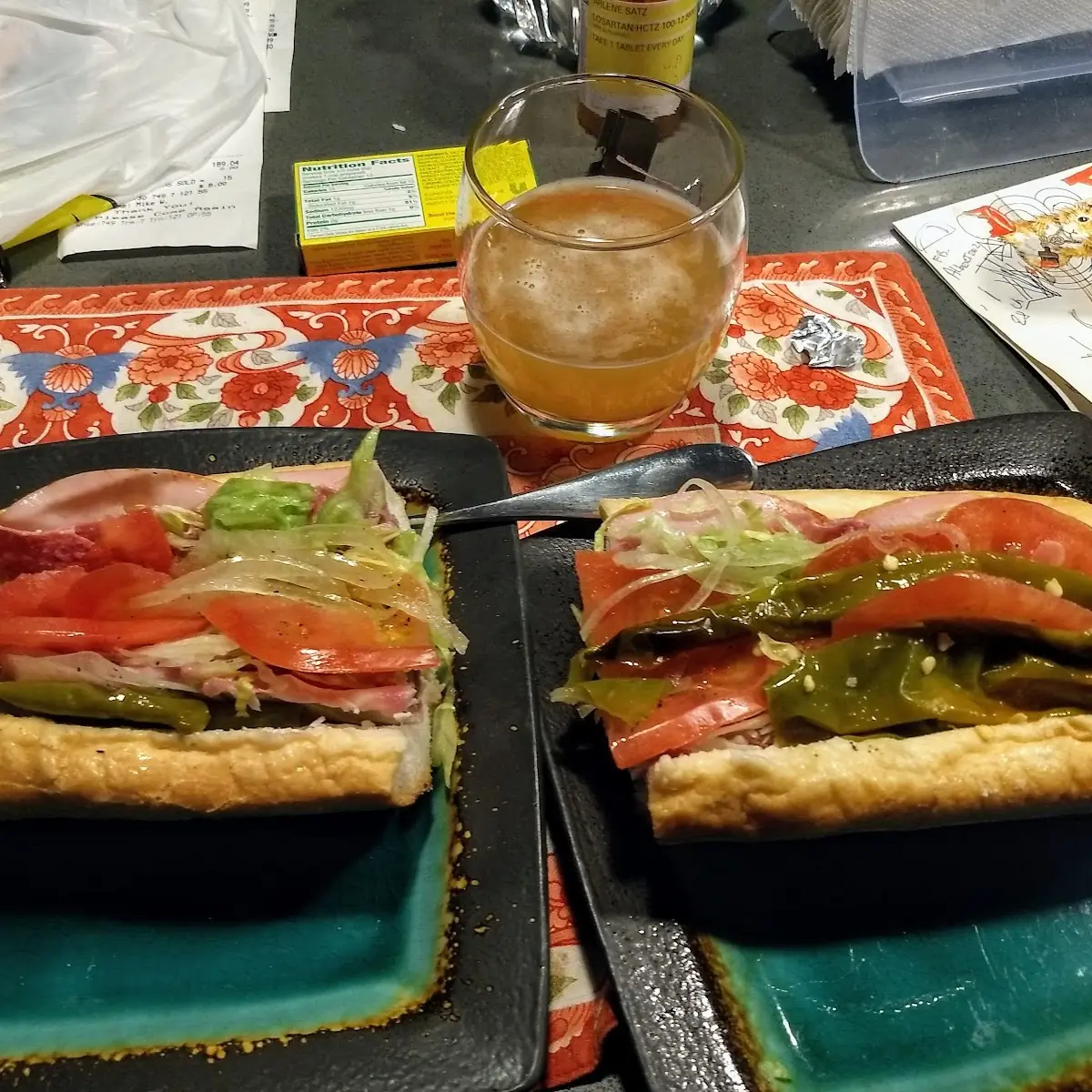 Classic Italian Sub Sharp Provolone Onions and Hot Peppers