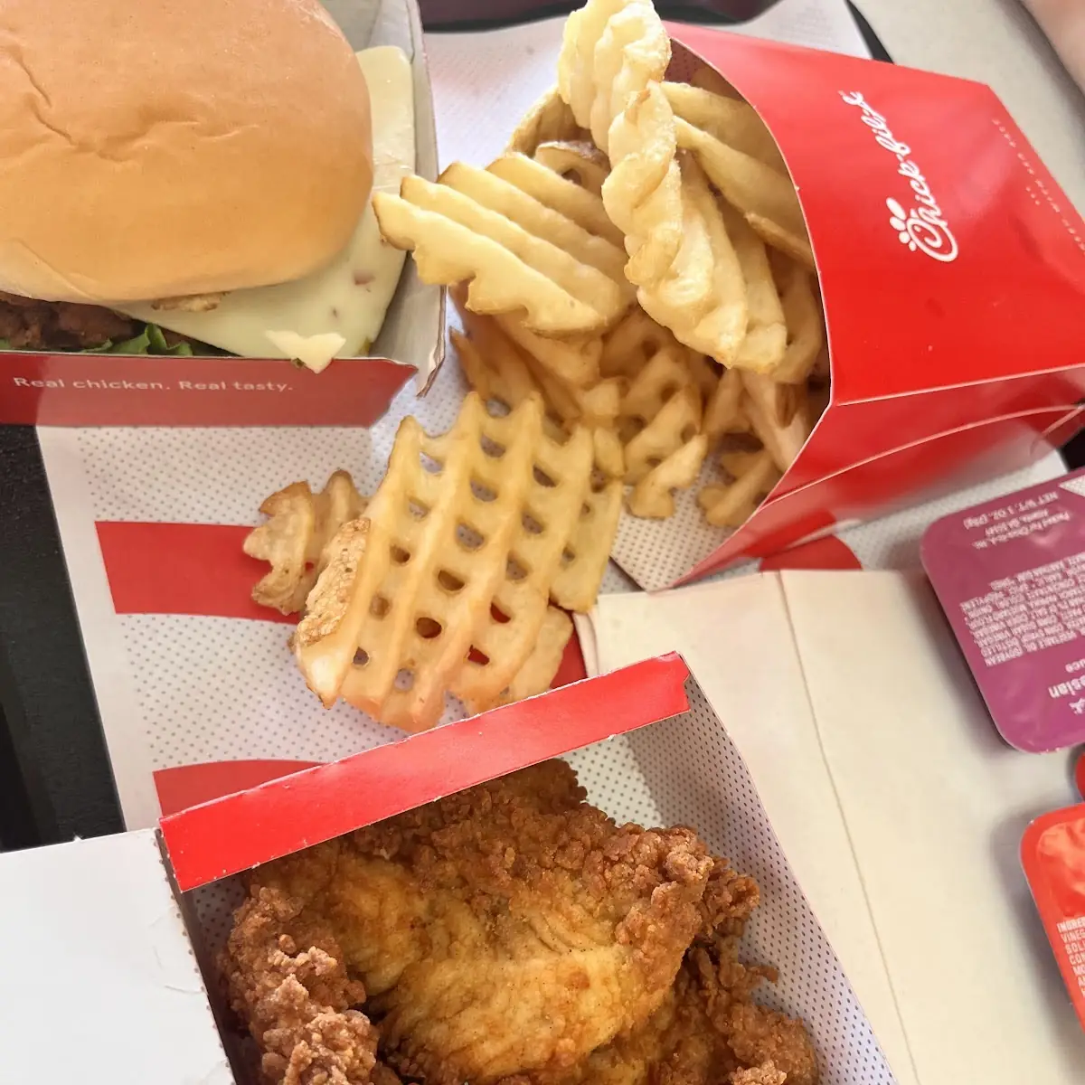 Chicken Strips and Waffle Fries