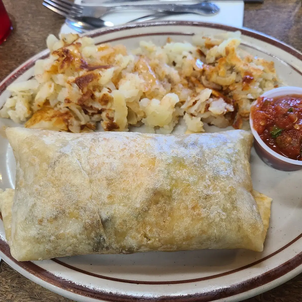 Breakfast Burrito and Country Potatoes