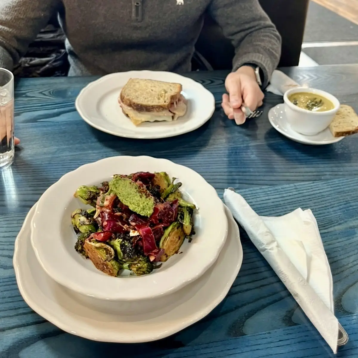 Grilled Cheese Sandwich and Asparagus