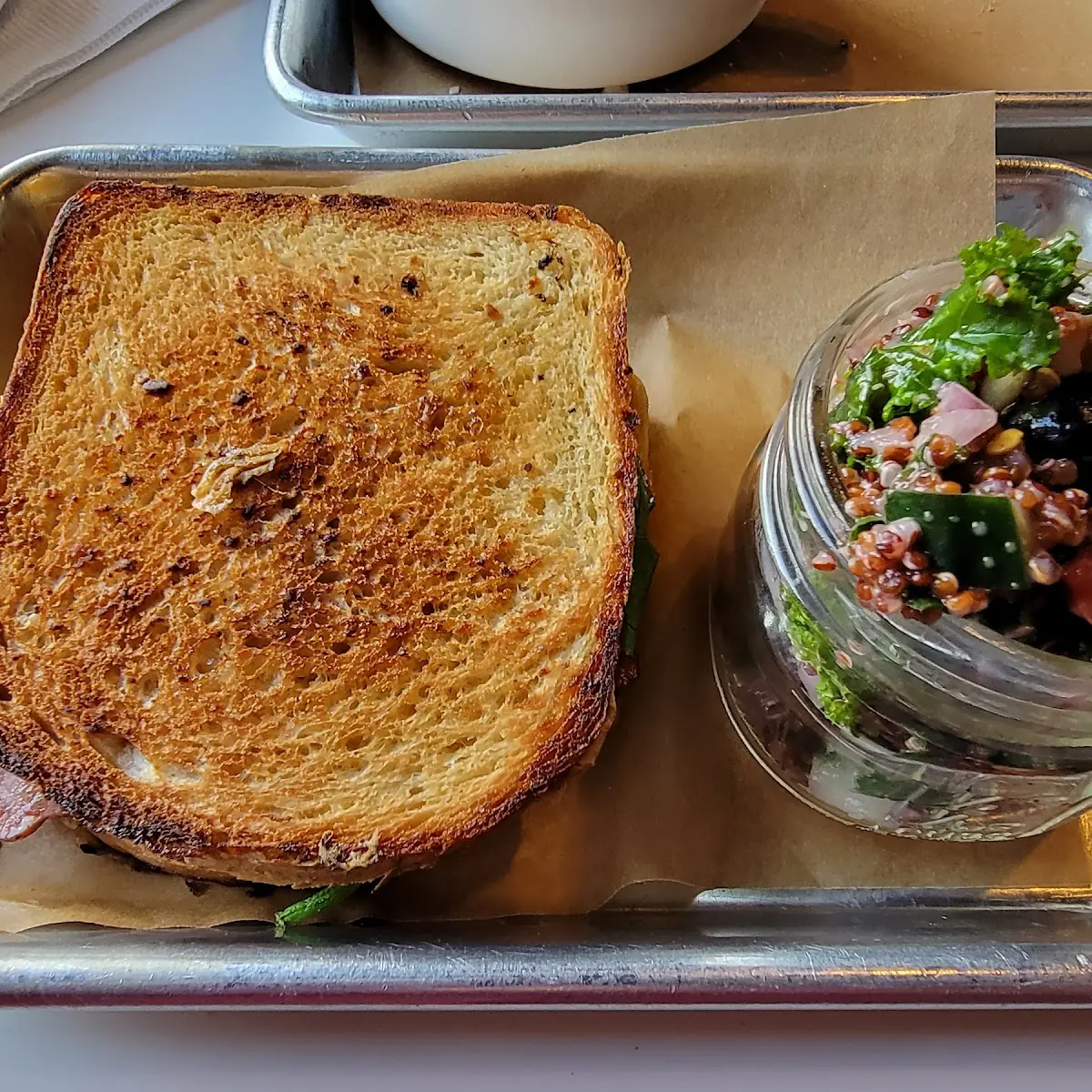 Ultimate Grilled Cheese with Quinoa Kale Salad