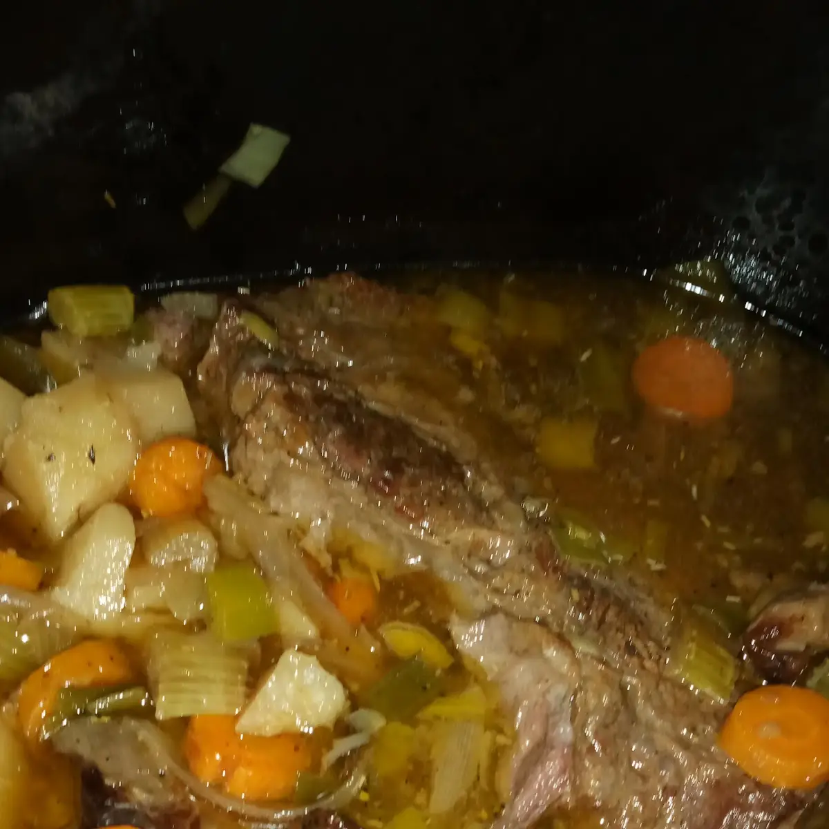 Roast Beef with Carrots Potatoes Celery Onions