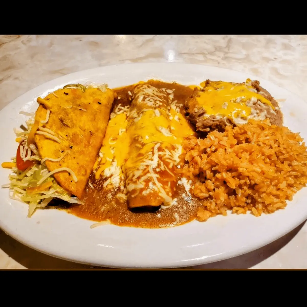 Beef Enchilada and Taco