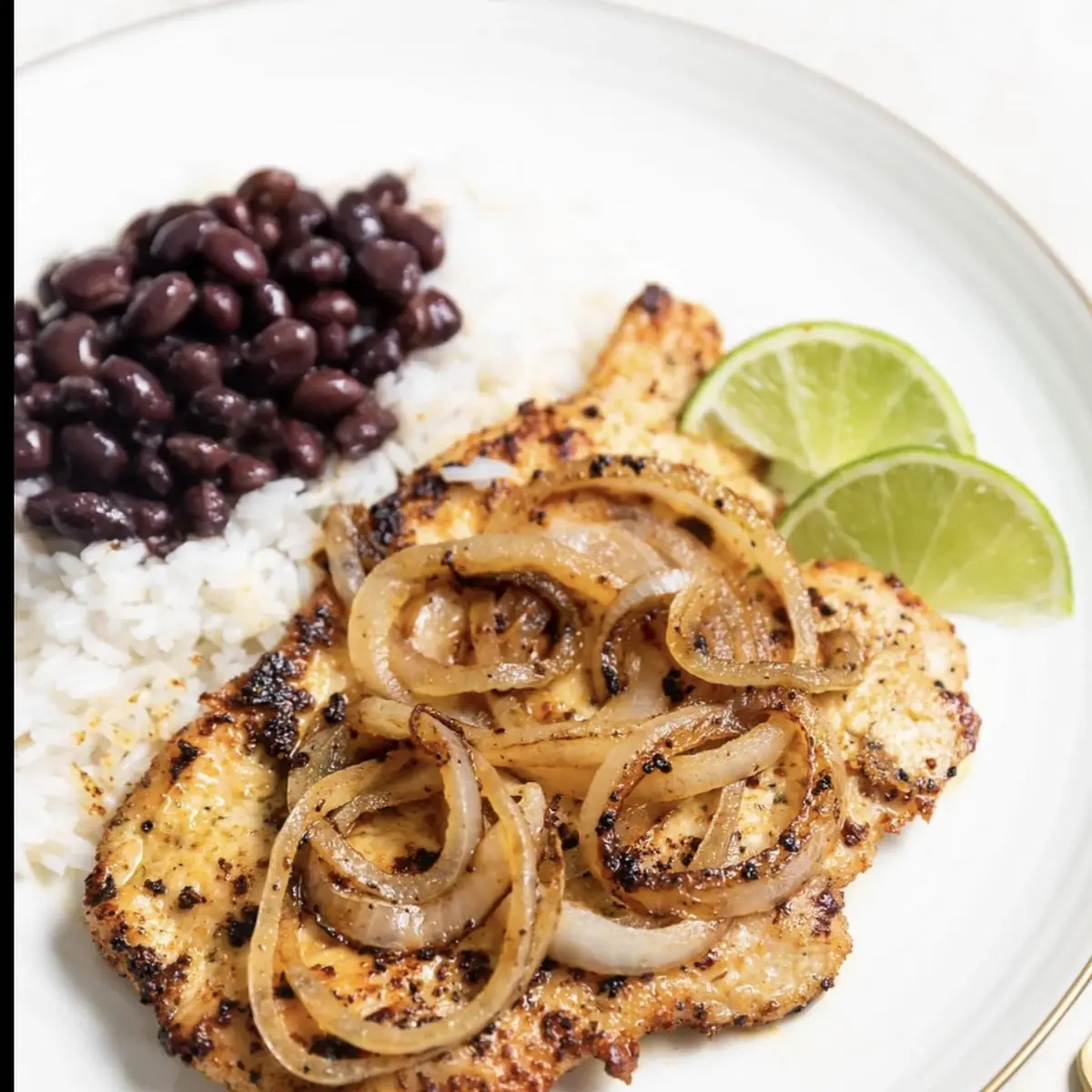 Pork Chop Rice and Black Beans