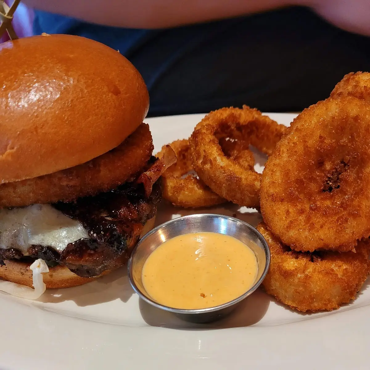 Burger and Onion Rings, Browns Socialhouse Grandview Corners
