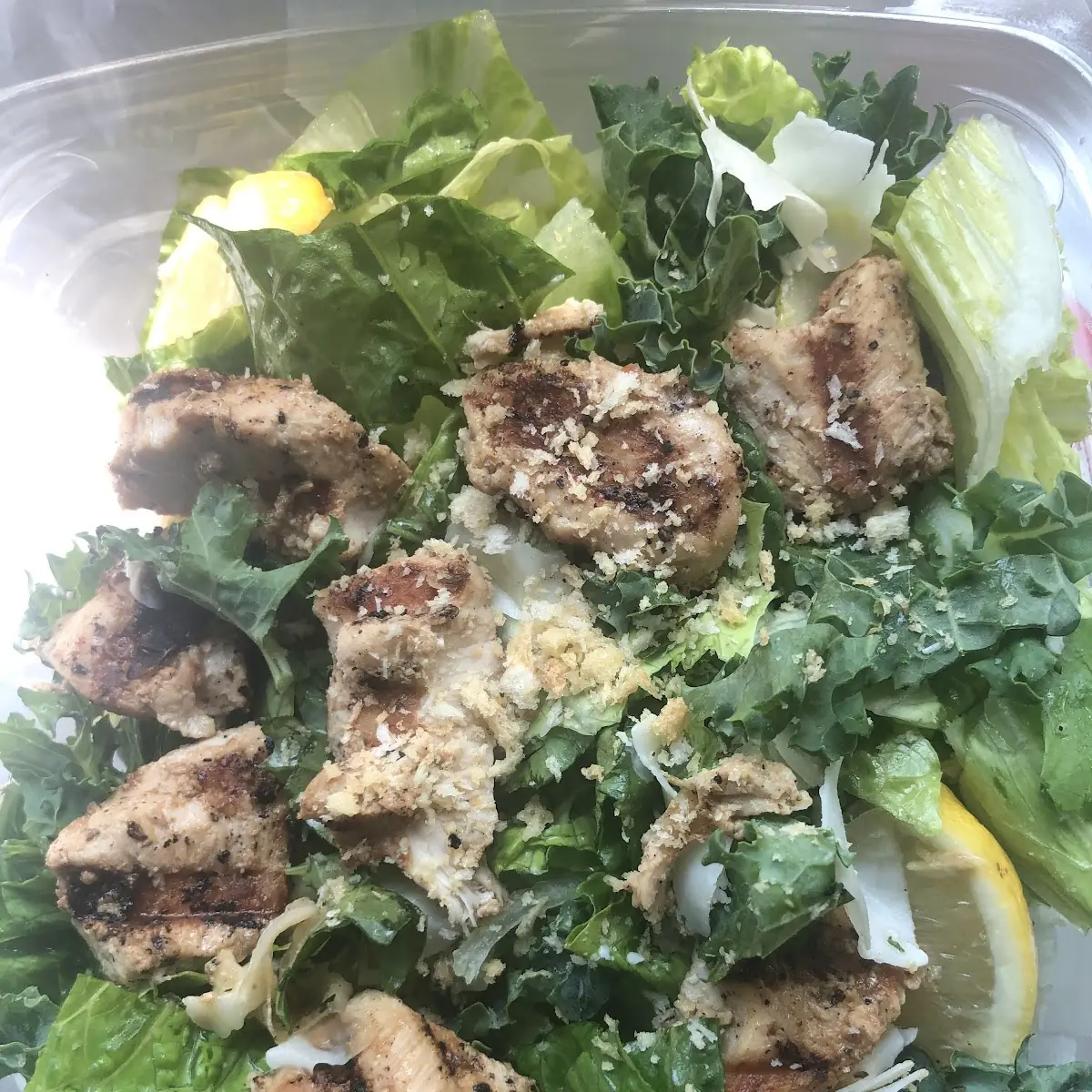 Lemon Kale Caesar Salad