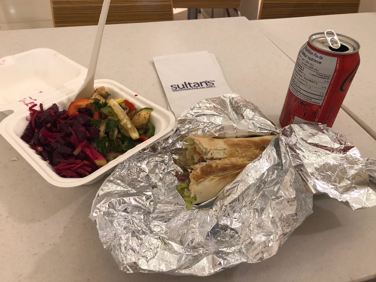 Beef Shawarma Sandwich and Salad