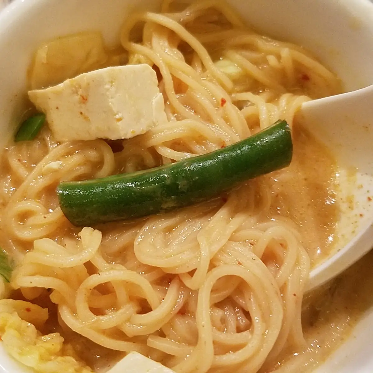 Yellow Curry Noodle Tofu Soup