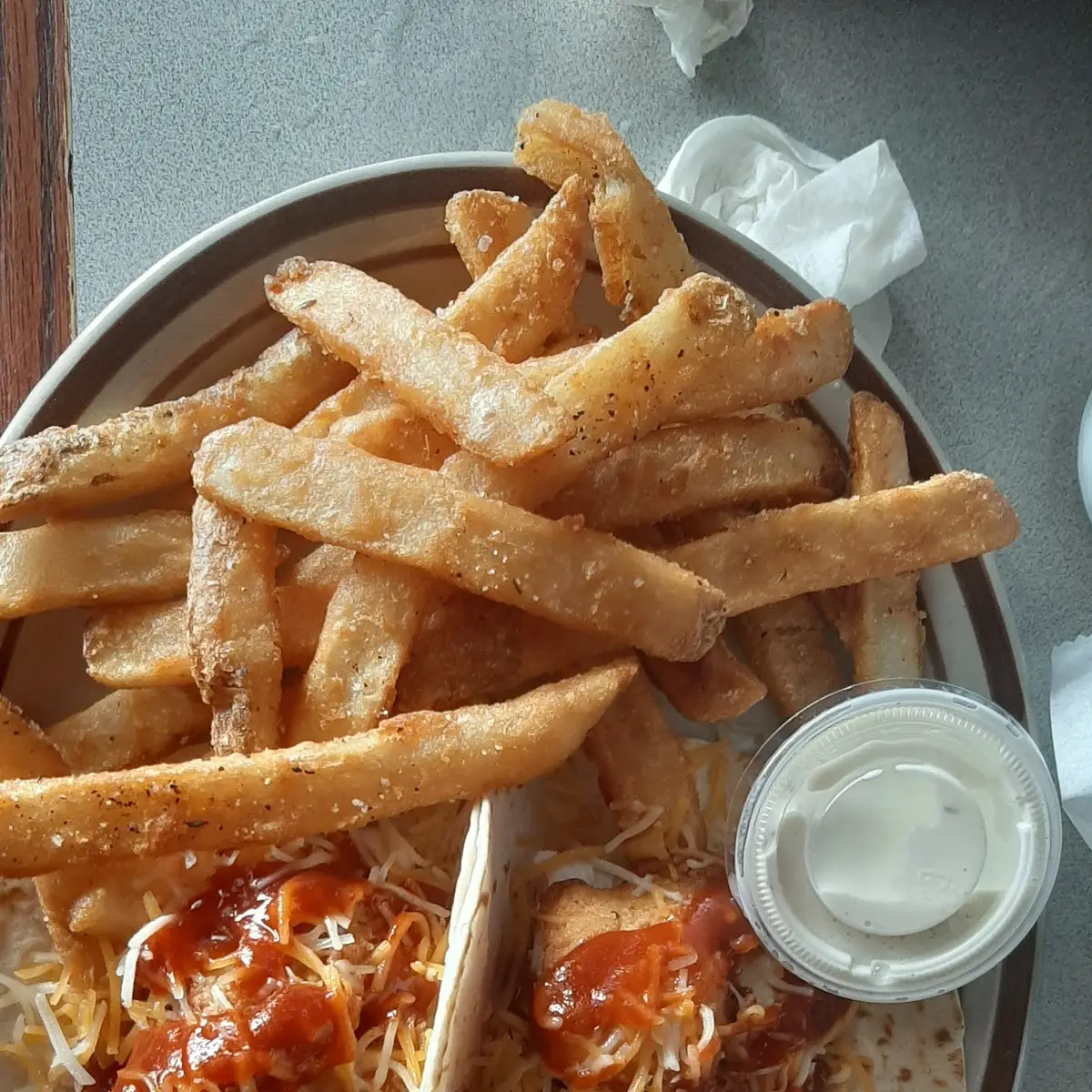 Battered Cod Fish Tacos with Lime Siracha