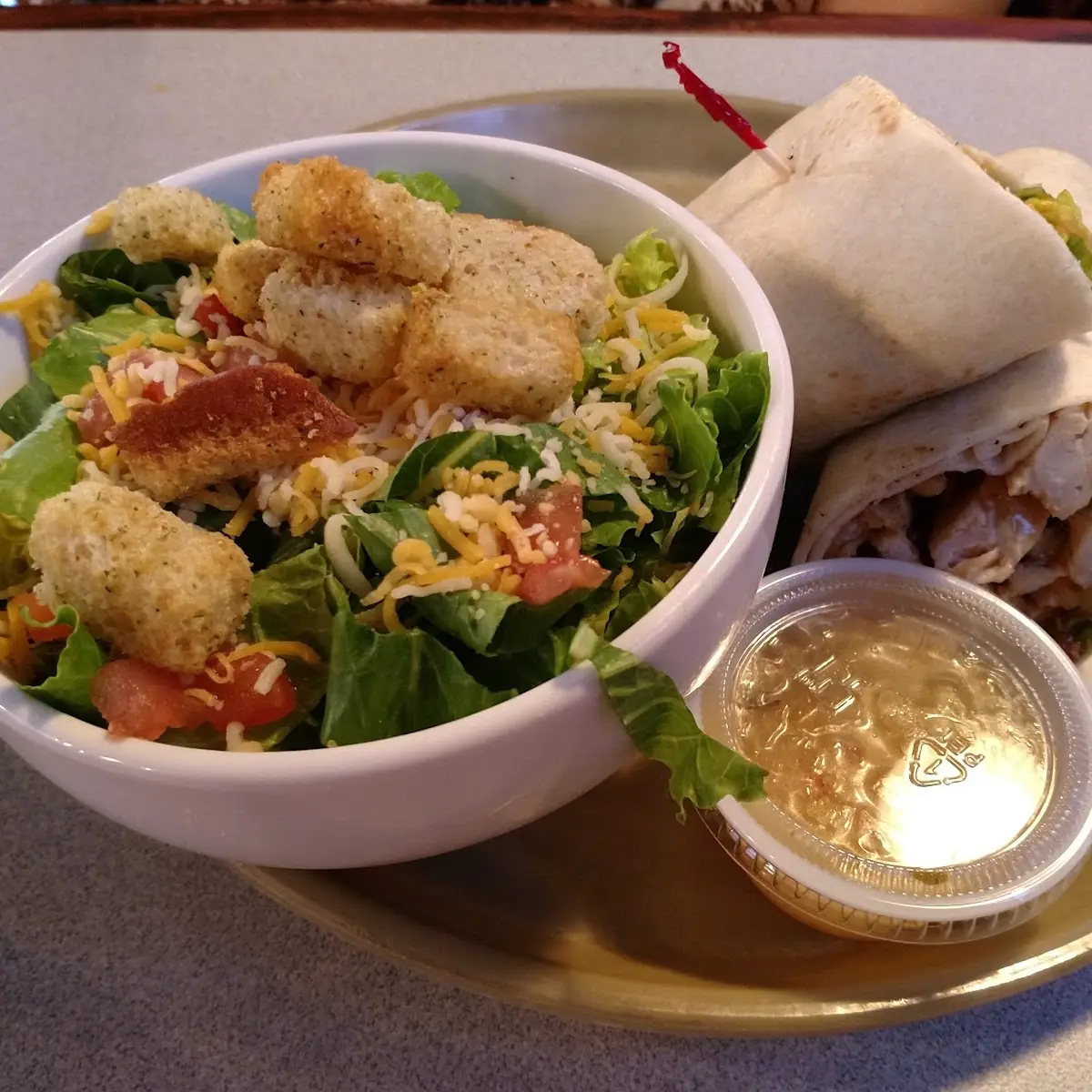Chicken Wrap and Salad