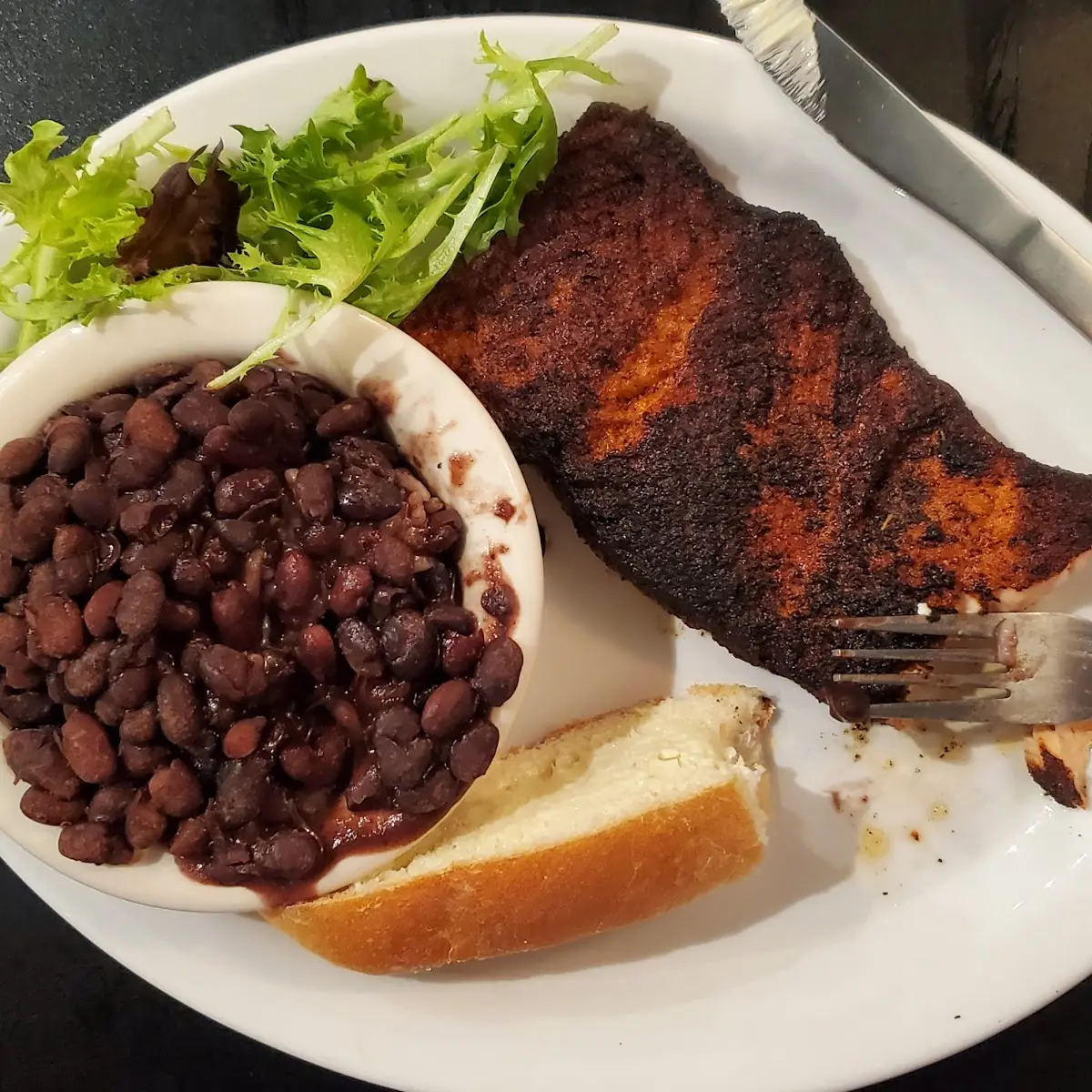 Blackened Salmon with Black Beans and Rice