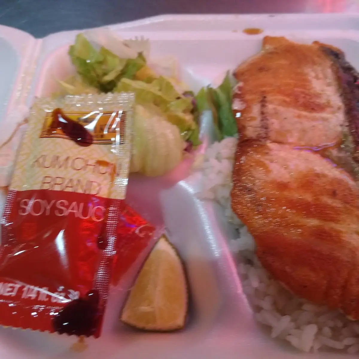 Grilled Fresh Salmon Bento