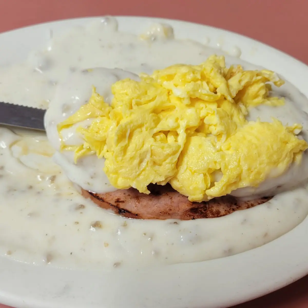 Biscuits and Gravy Ham N Eggs
