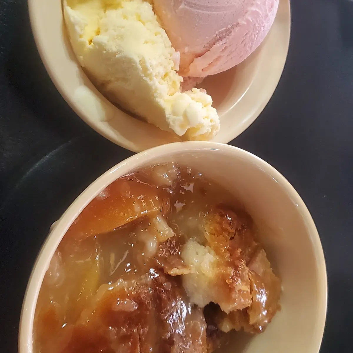 Peach Cobbler and Ice Cream