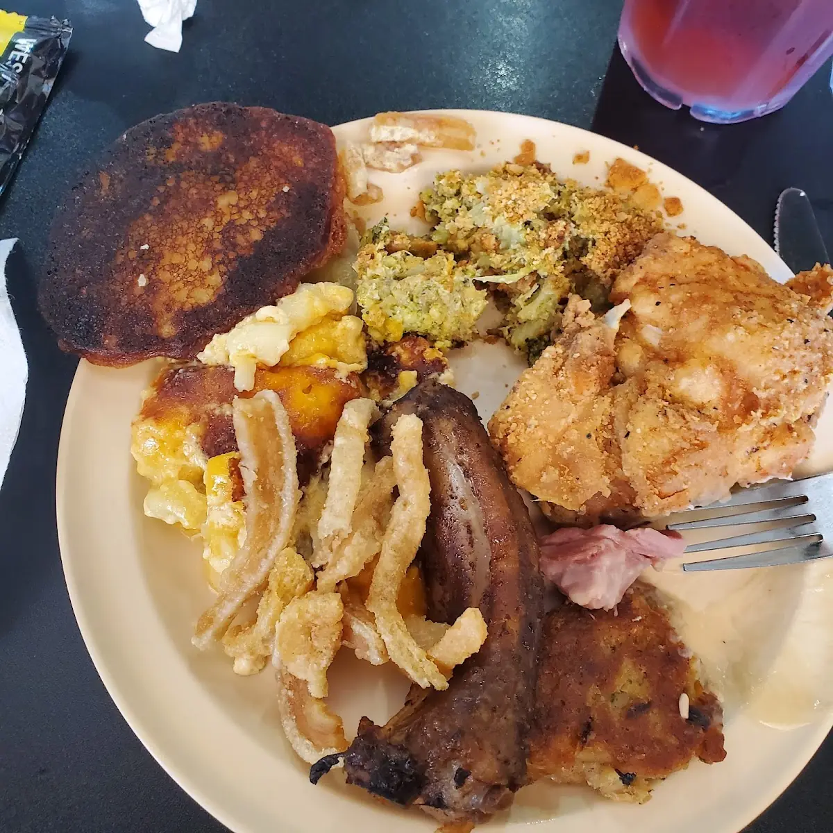 Plate Full- Rib Fried Chicken Veggies