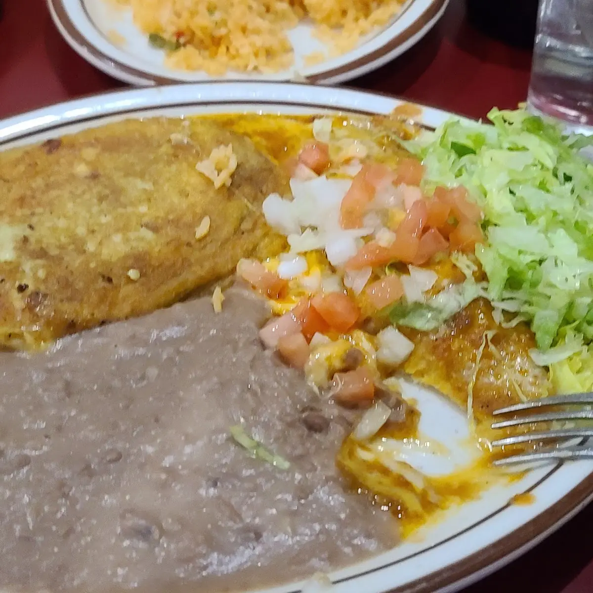 Chili Relleno and Cheese Enchilada Plate