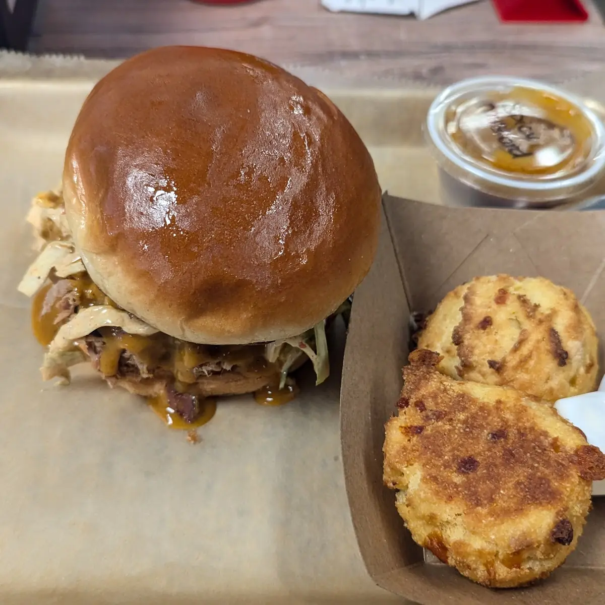 Pulled Pork Sandwich Cornbread Bicuit
