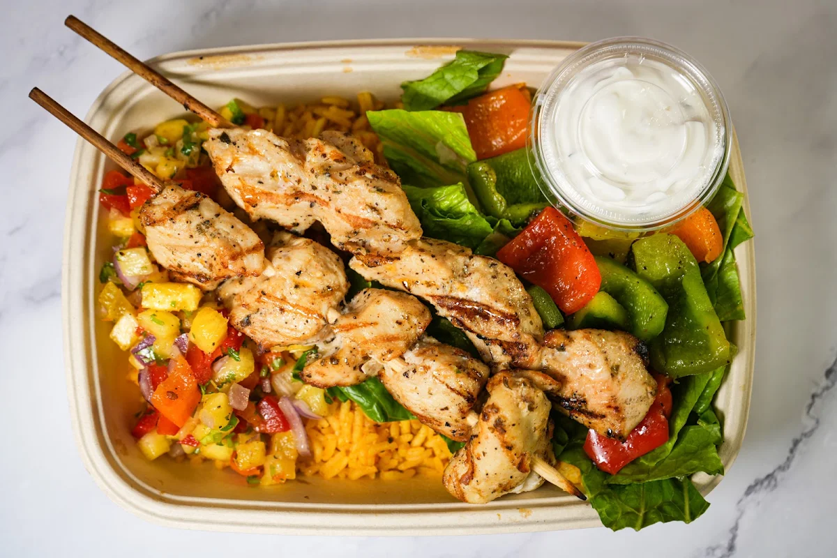 Greek Chicken Souvlaki Bowl