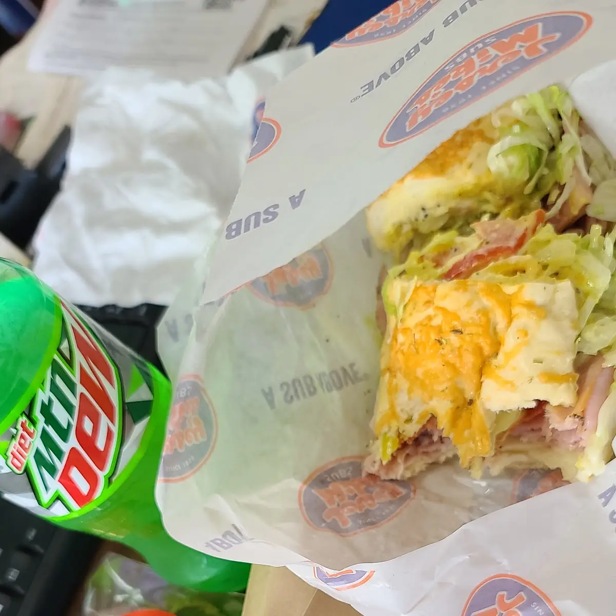 Italian Sub Chips Triple Chocolate Chip Cookie Mountain Dew
