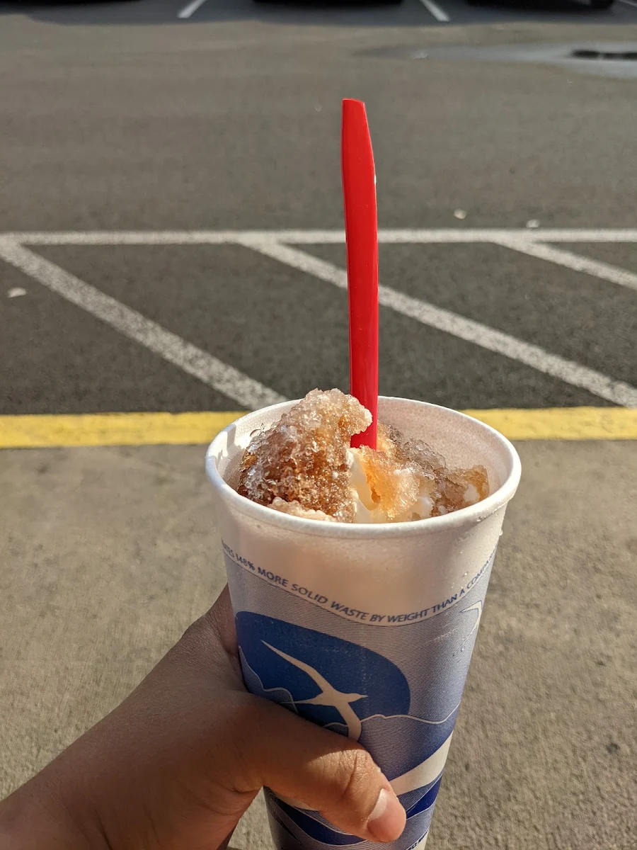 Root Beer Shaved Ice with Vanilla Ice Cream