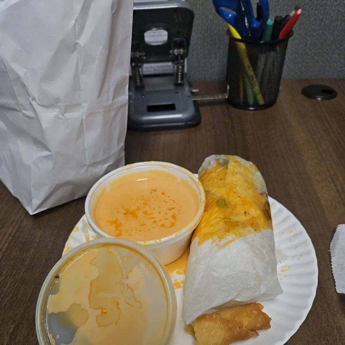 Burrito Supreme and Famous Cheese Dip