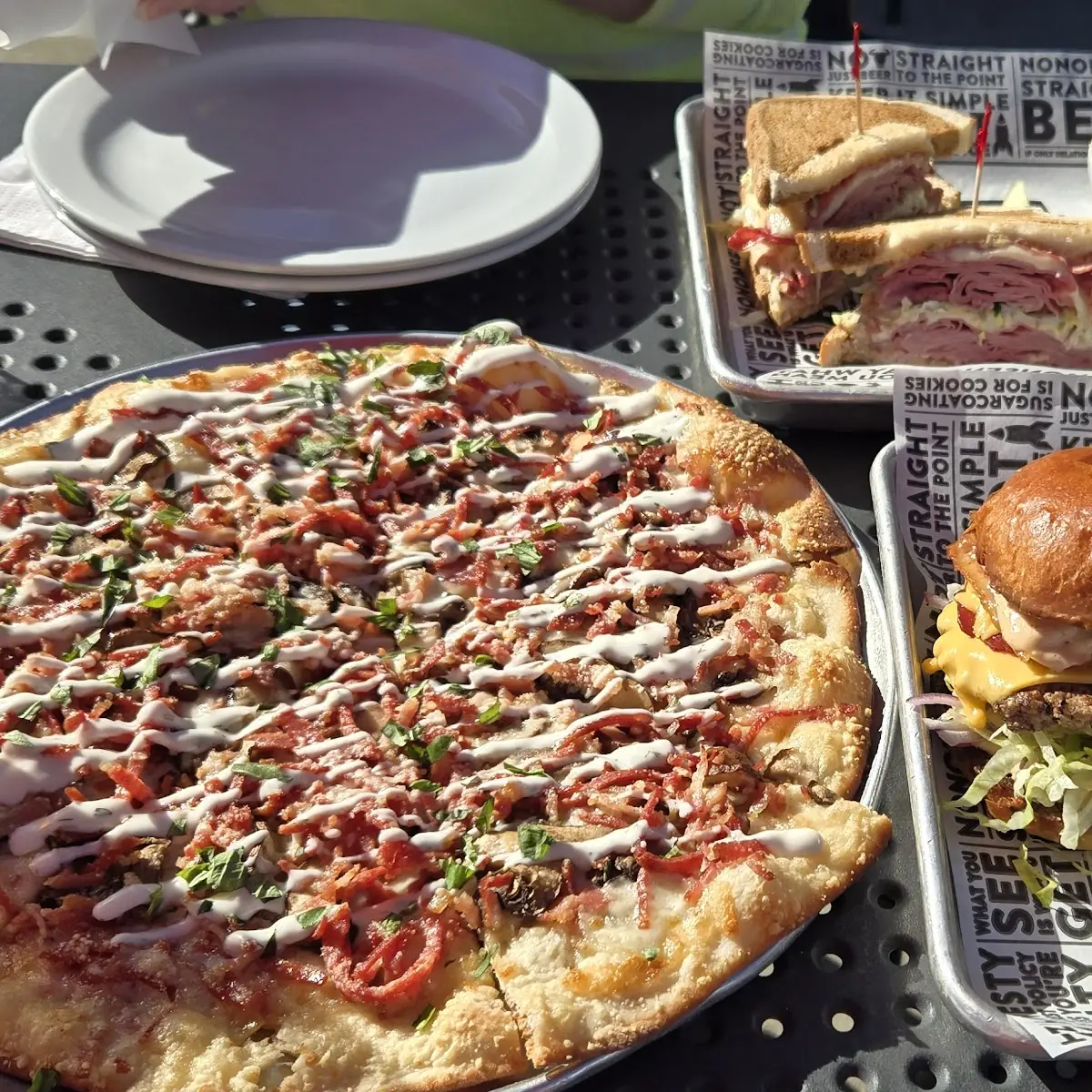 Smash Burger with Cheese and Bacon, Frank Brewing Co.