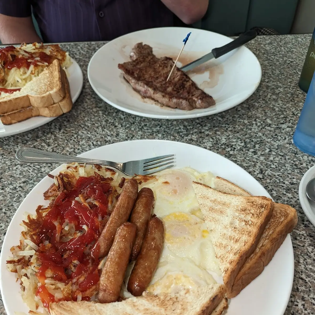 Eggs Hash Browns Sausage Toast