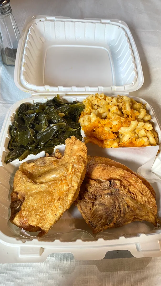 Fried Chicken Collard Greens Mac & Cheese