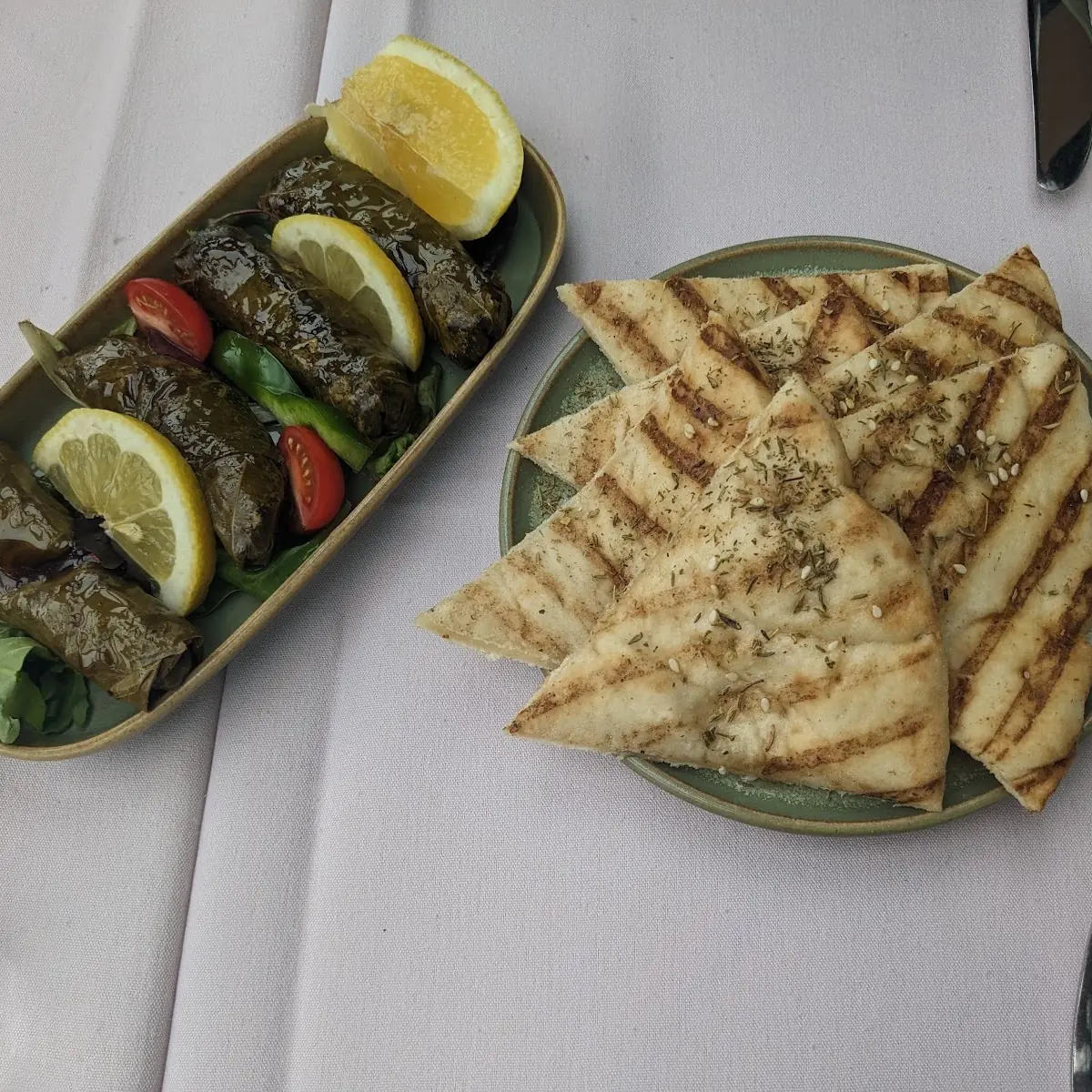 Grape Leaves and Complimentary Pita Bread