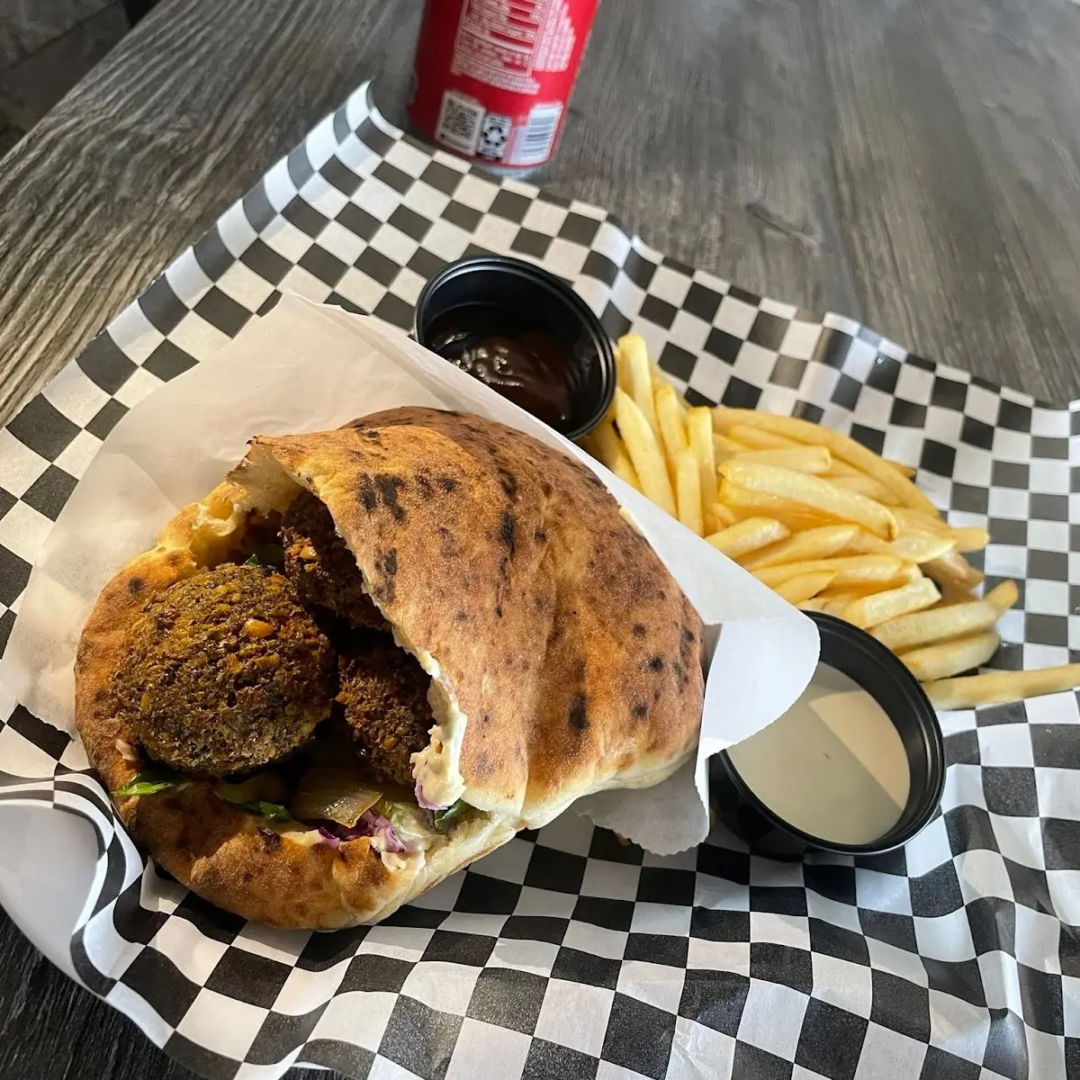 Falafel Pita with Fries