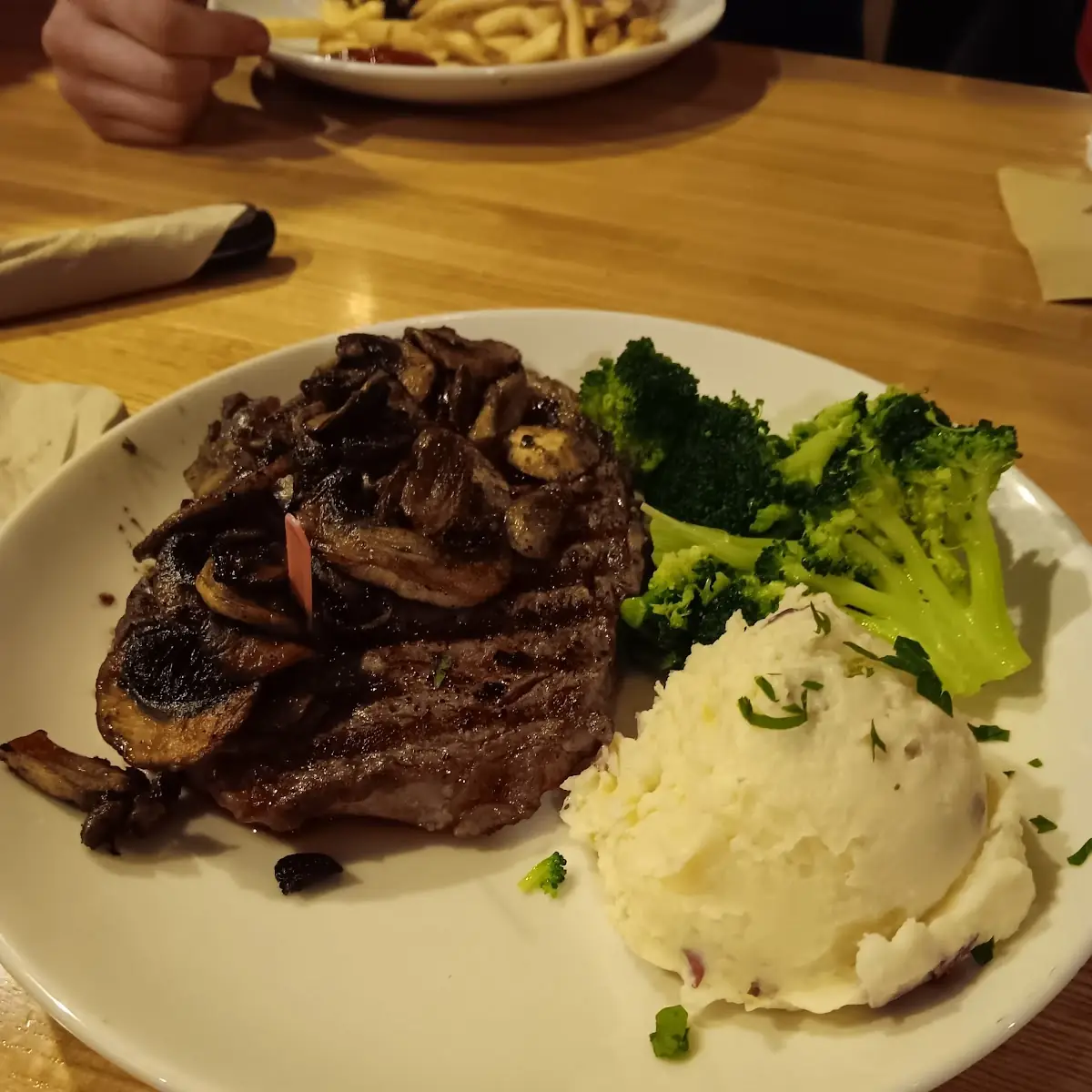 Top Surloin Steamed Broccoli
