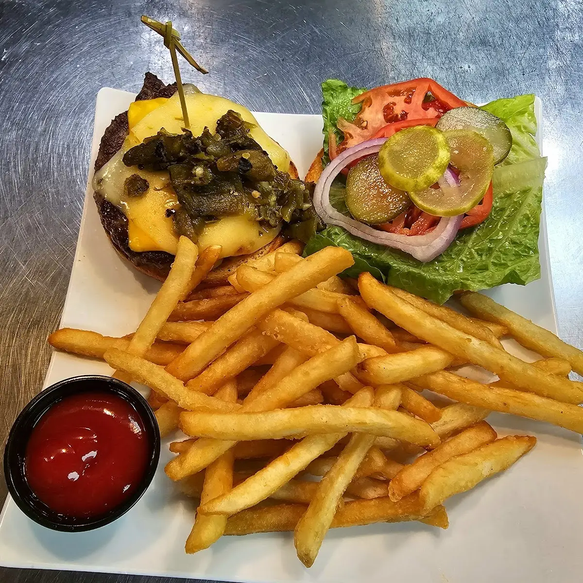 Brix Mexican Burger with Fries