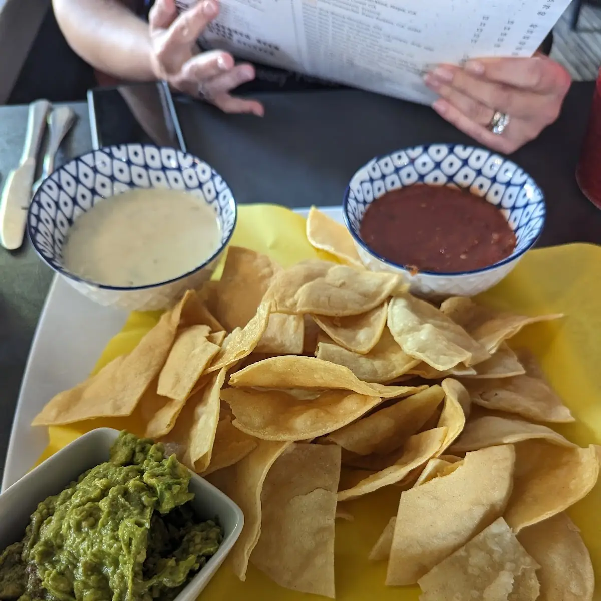 Chips Salsa and Queso