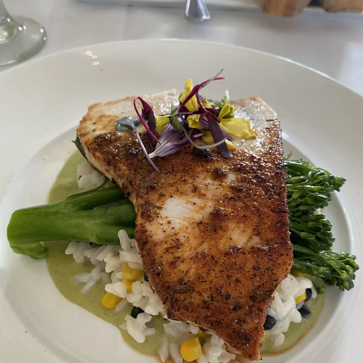 Pan Seared Swordfish with Risotto