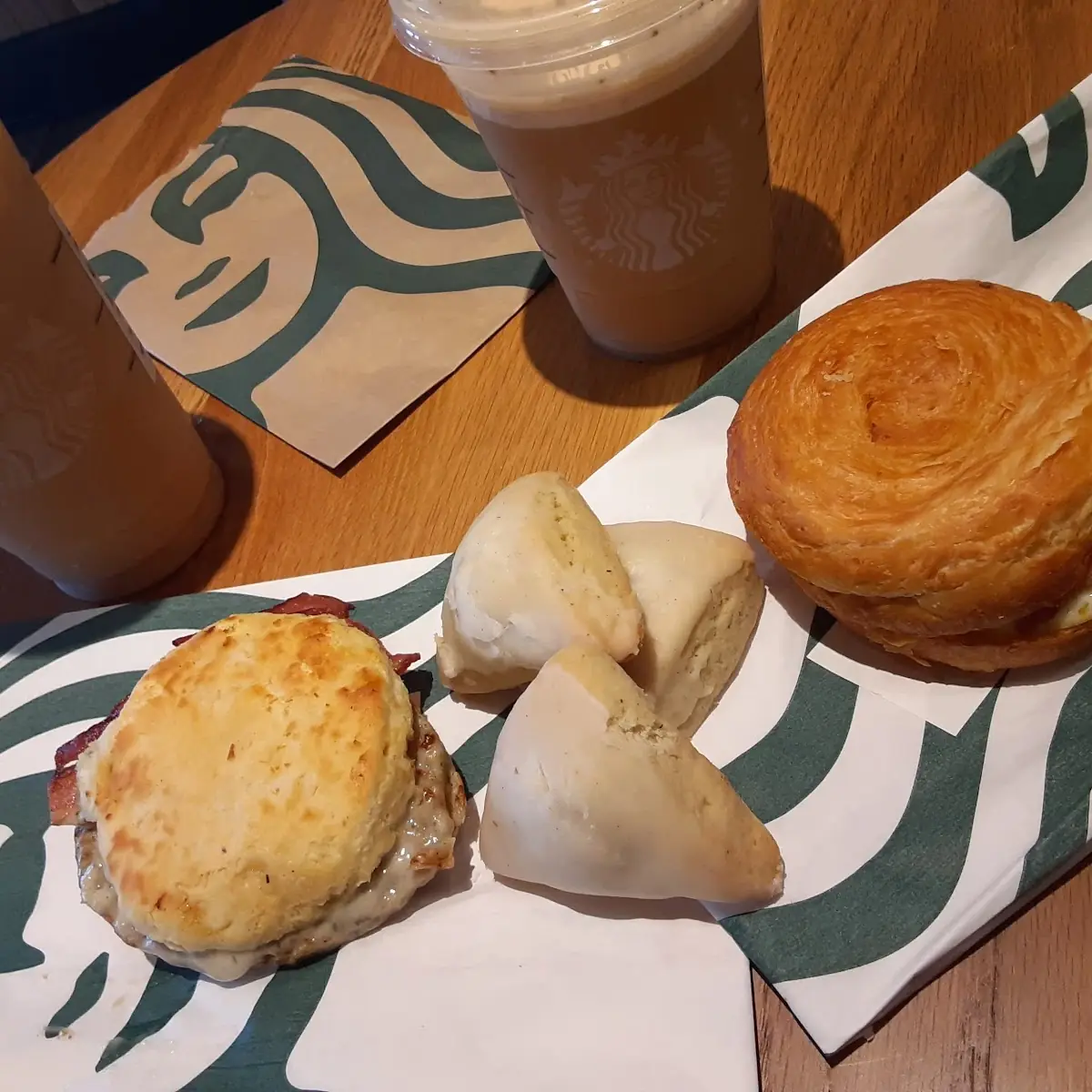Vanilla Bean Scones Breakfast Sandwiches and Coffee