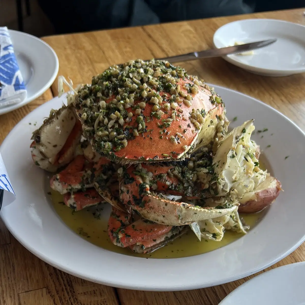 ½ Oven Roasted Garlic Crab