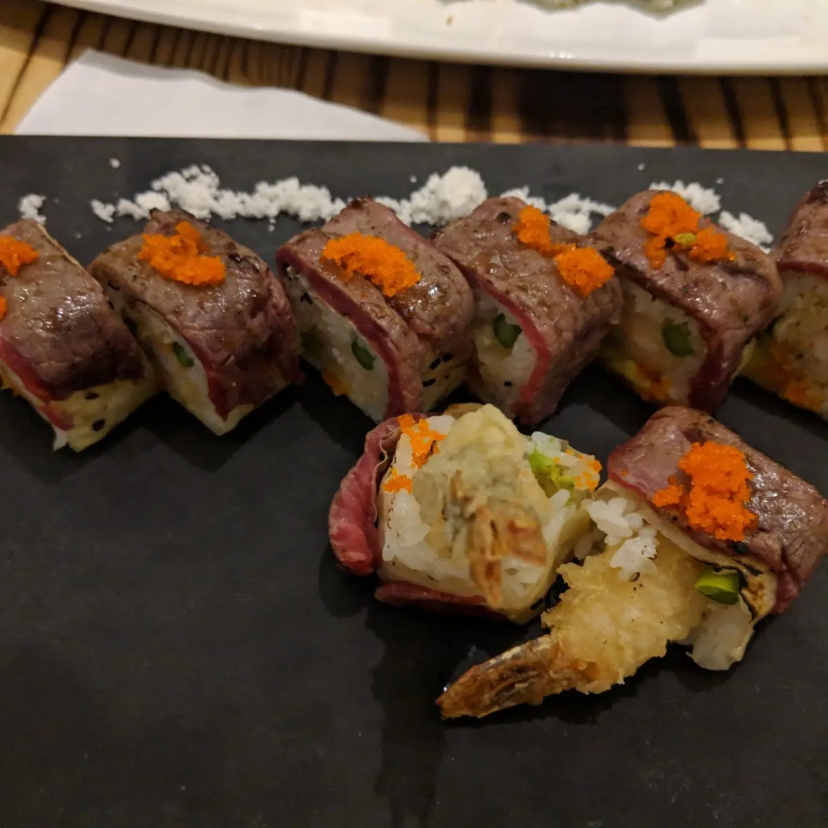 Roasted Long Island Duck Breast Rainbow Roll