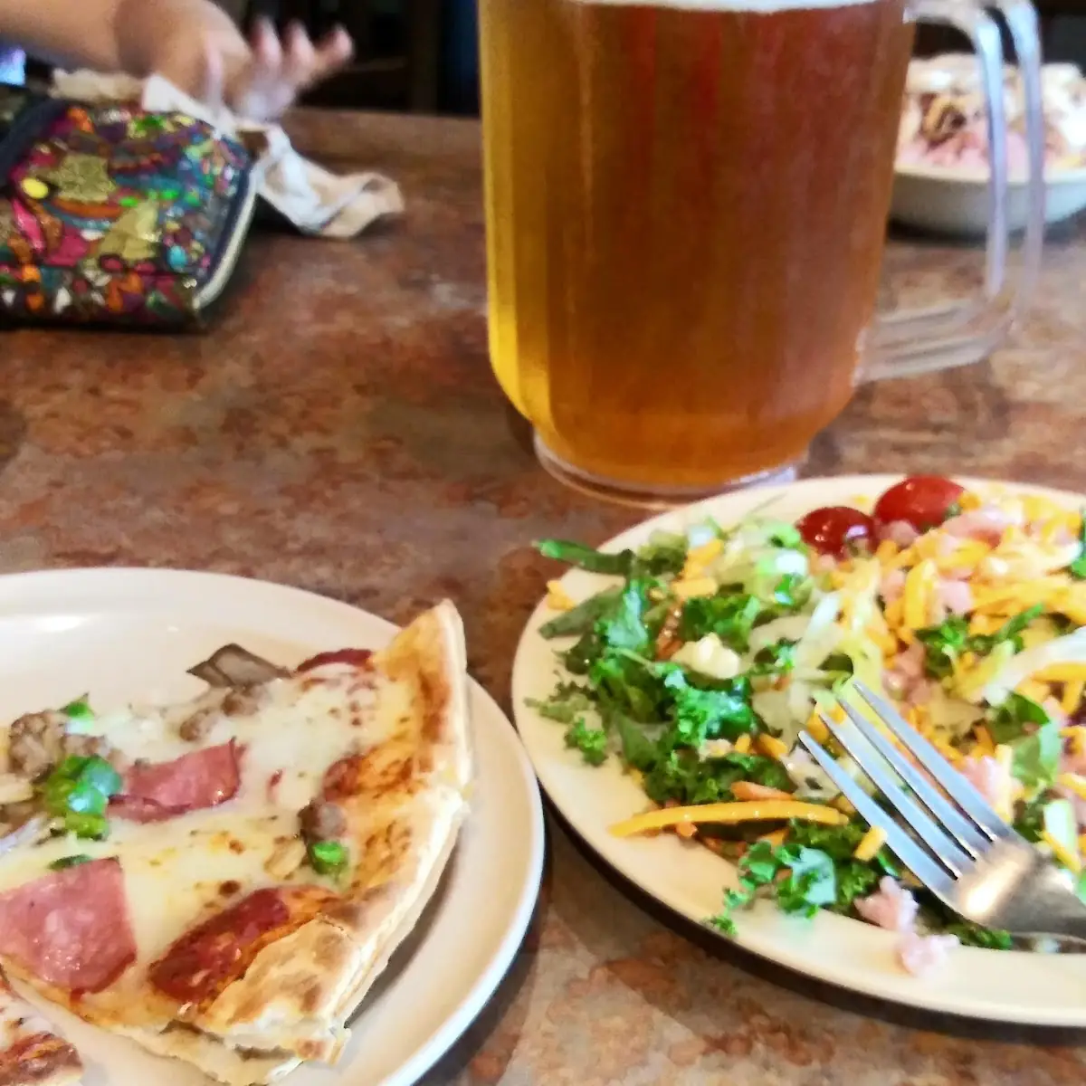 Pizza Salad Bud Light
