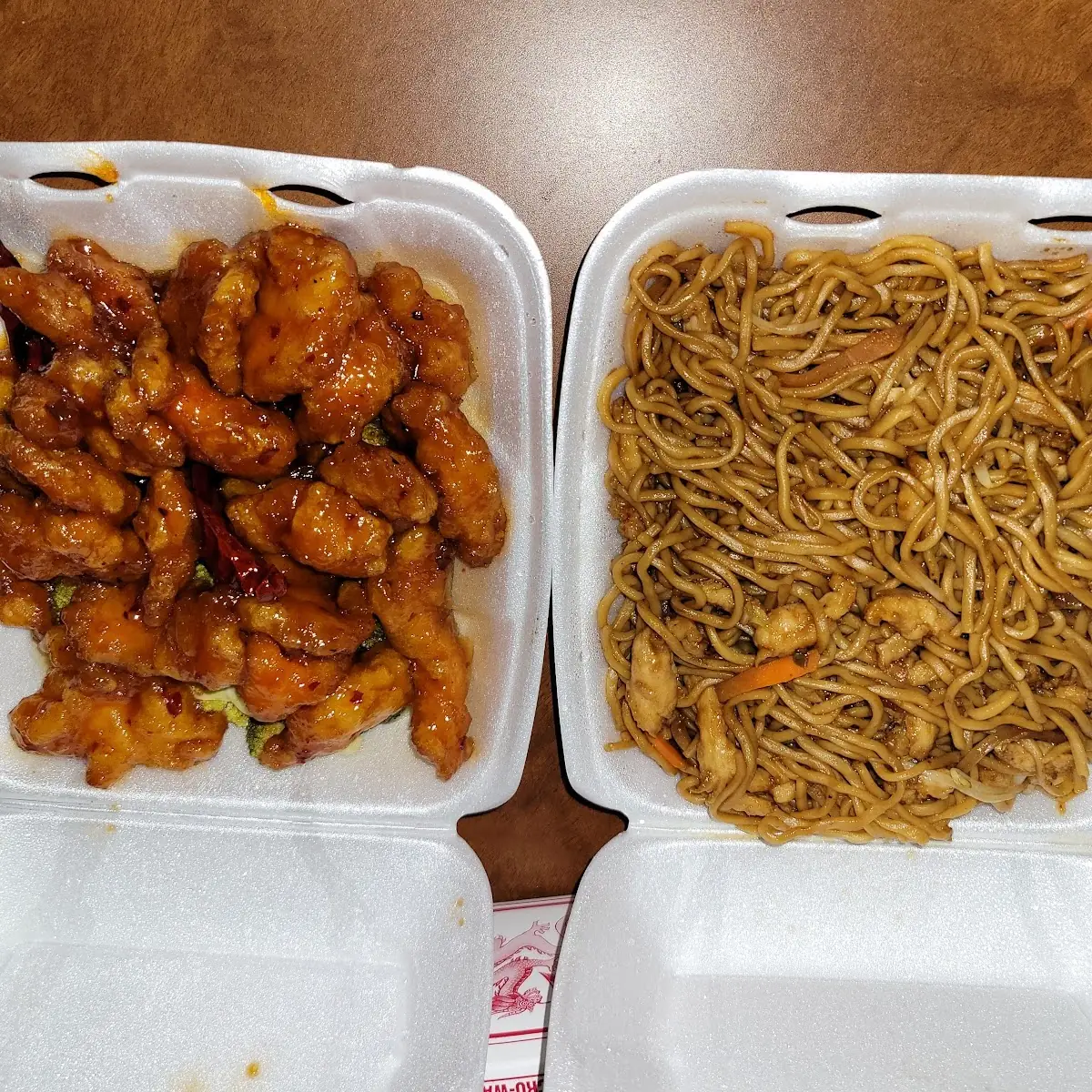 Orange Chicken and Lo Mien Noodles