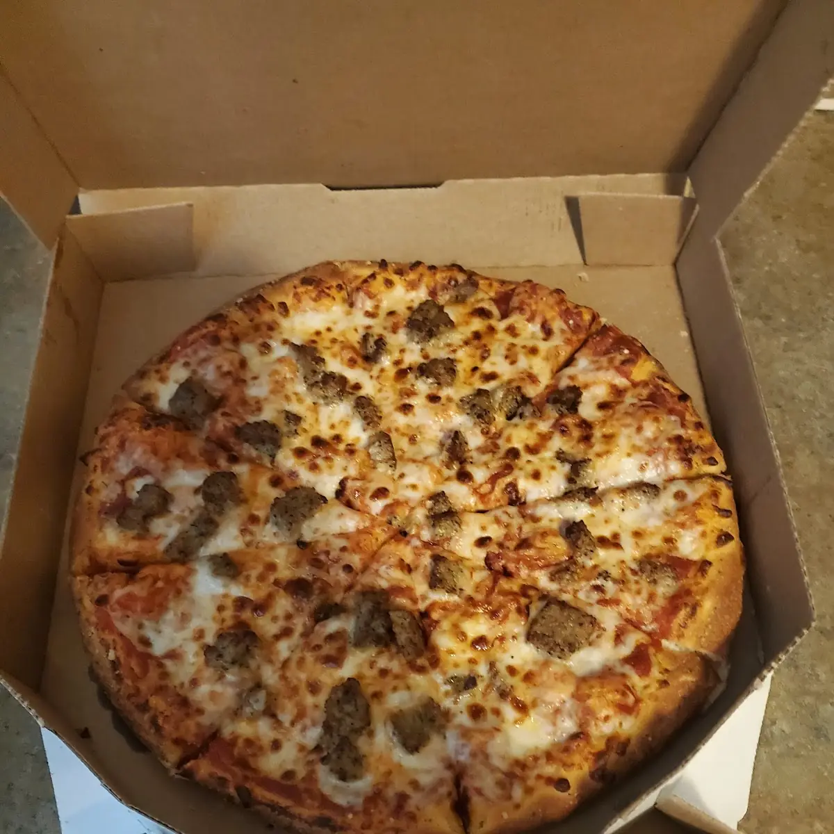 Handmade Pan Sausage Pizza