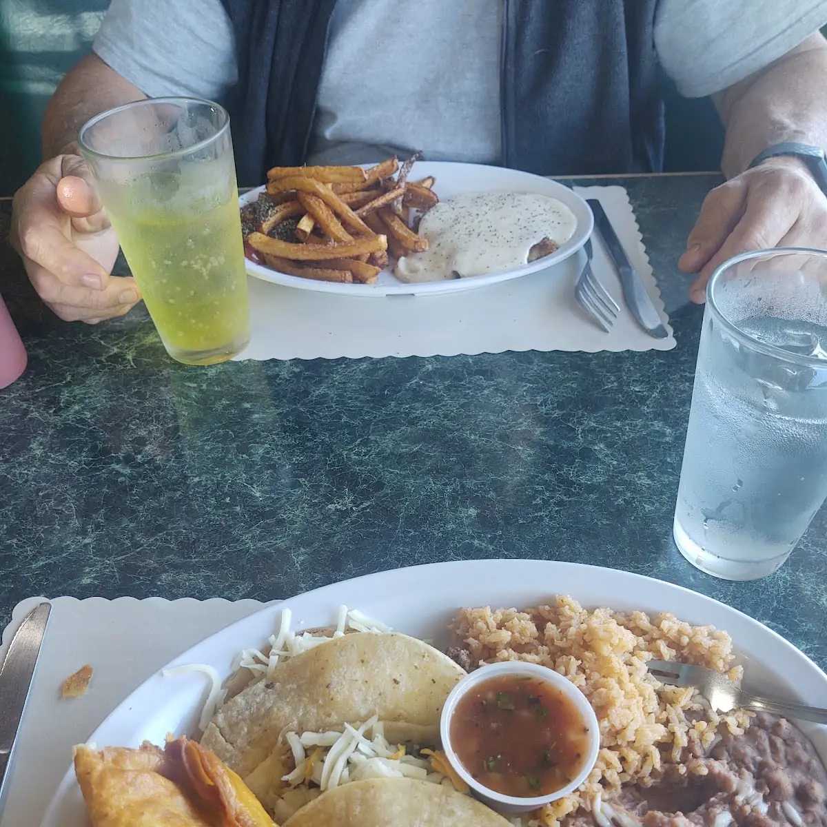 Combo-Chimichanga and Two Tacos