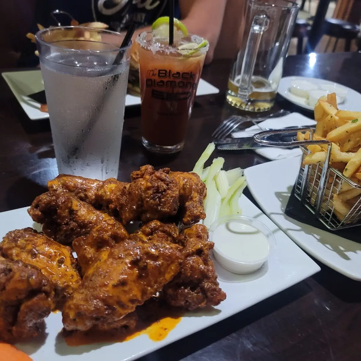 Buffalo Chicken Wings with Fries