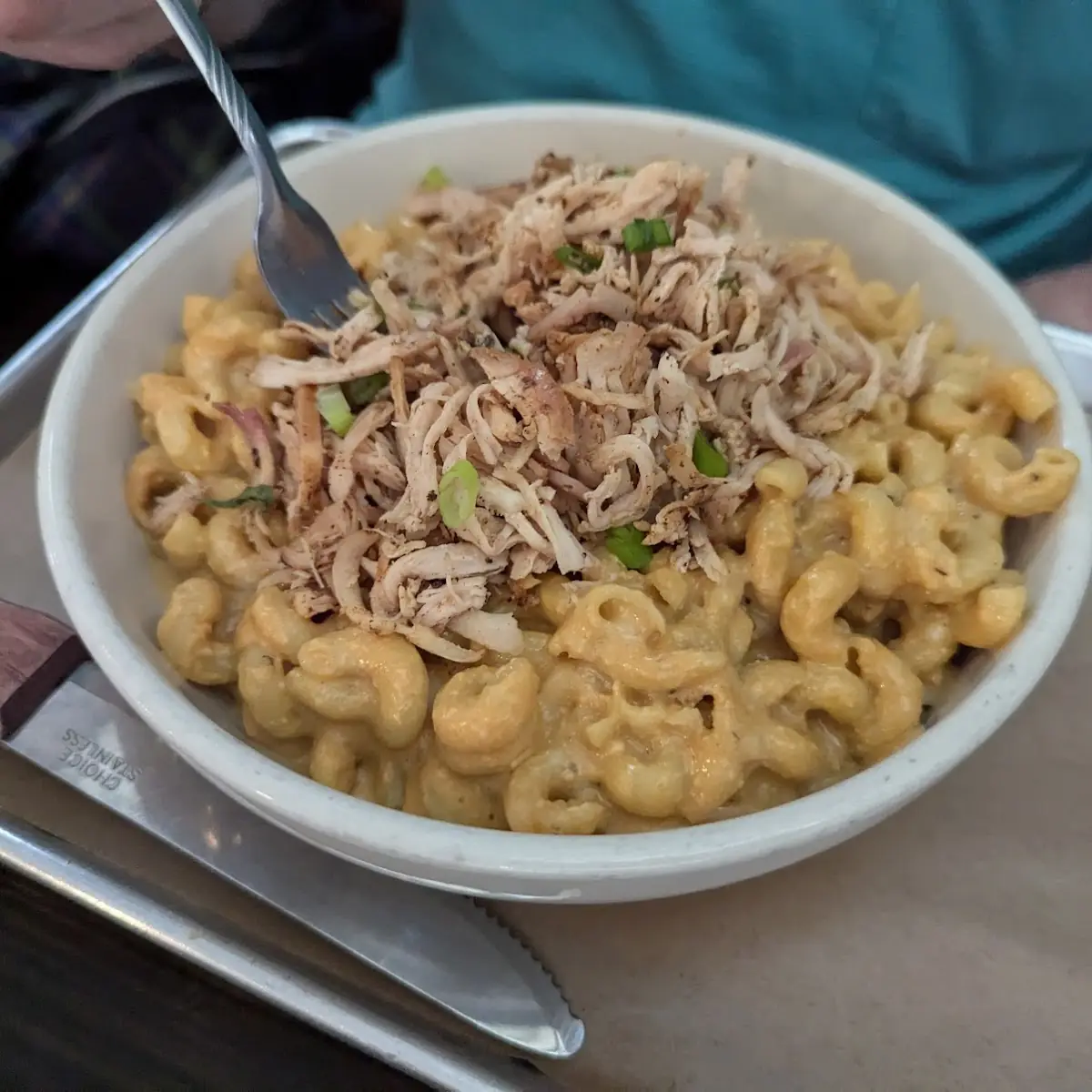 Mac and Cheese with Pulled Chicken