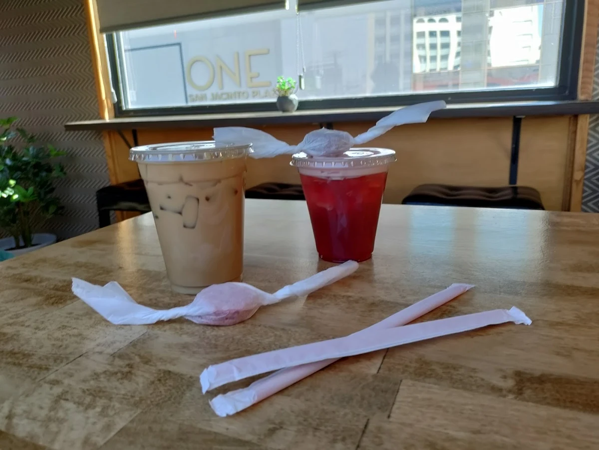 Macaroons Latte Macchiato and Dragon Fruit Black Tea