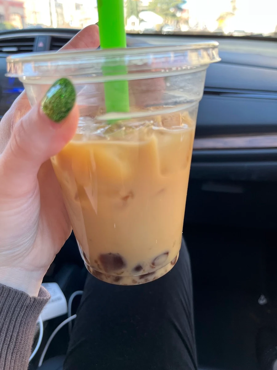 Pistachio Latte with Boba