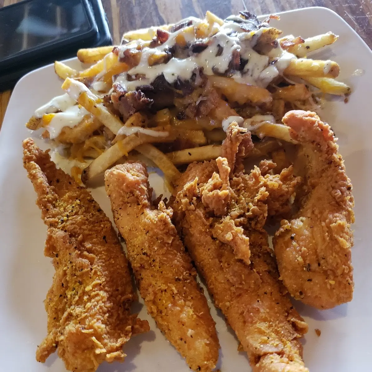 Chicken Tenders with Cheese Fries