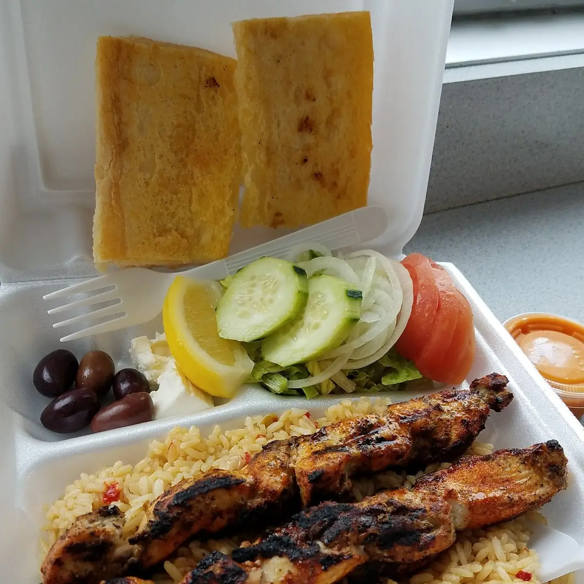Drago Chicken Kabob Plate