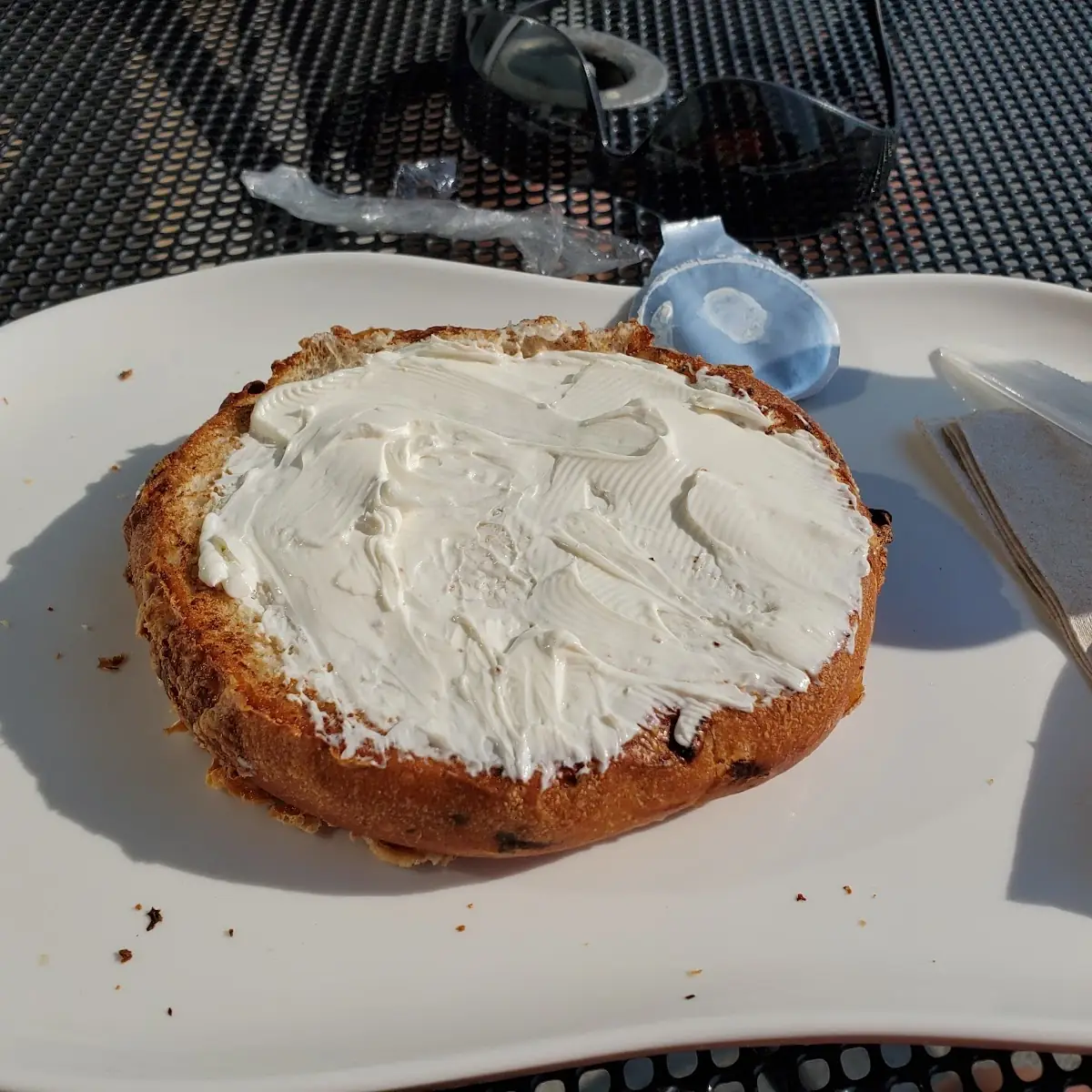 Asiago Cheese Bagel with Cream Cheese