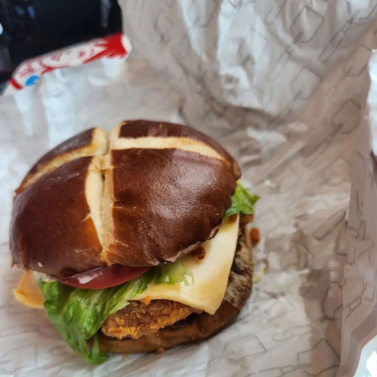 Ghost Pepper Chicken Burger with Ghost Cheese and Ghost Onions
