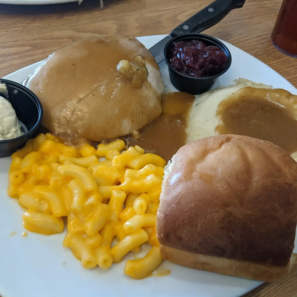Turkey with Mashed Potatoes and Macaroni